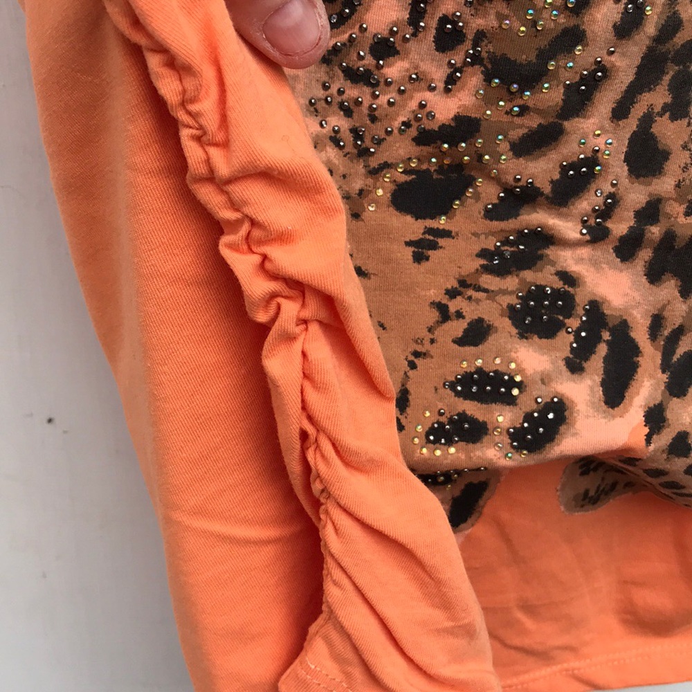 Onque Casuals Leopard Ruched Tank Top L & Sleeveless Green Tie Back Button Top L - Picture 11 of 14